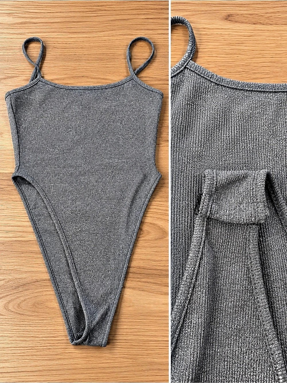 Y2K Gray One-Piece Bodysuit Like New
